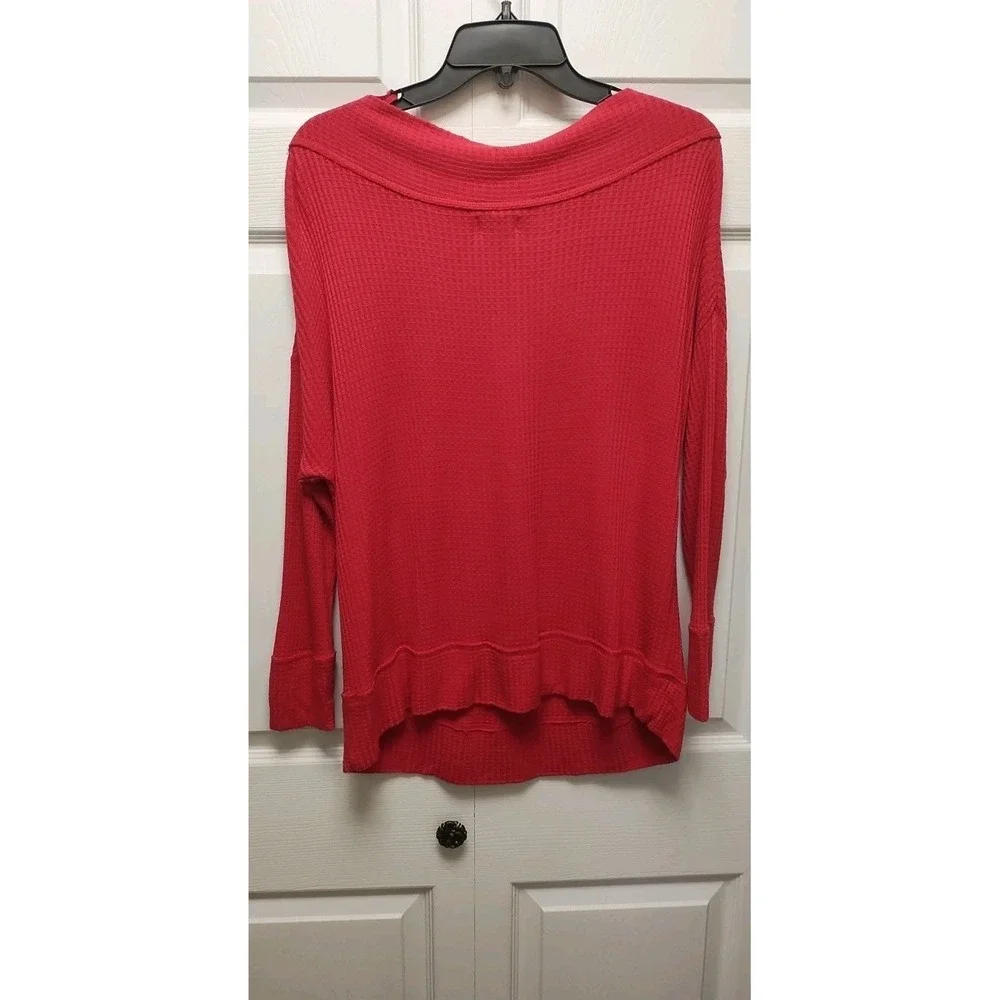Heather Red Lucky Brand Cowl Neck Thermal 1x
